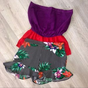 WhoWhatWear🌸 FloralPinstripe Dressy Shorts/Skorts